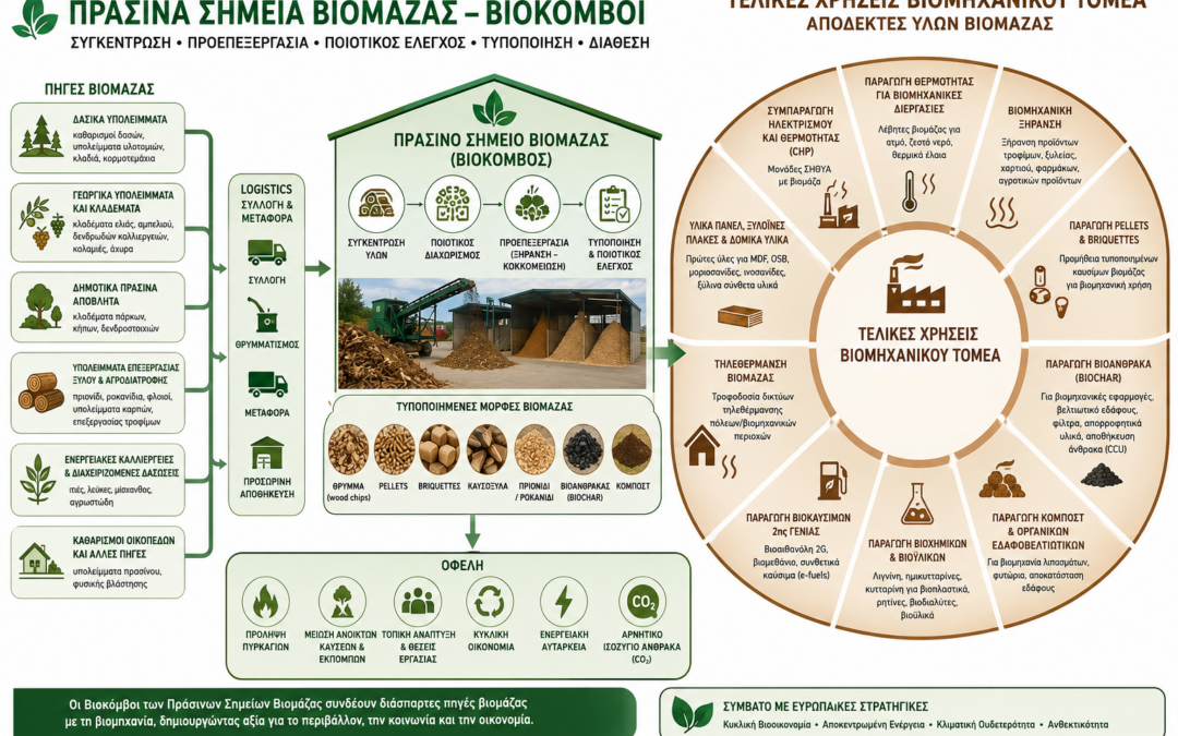 Infographic: Πράσινα Σημεία Βιομάζας – Πώς Λειτουργούν;